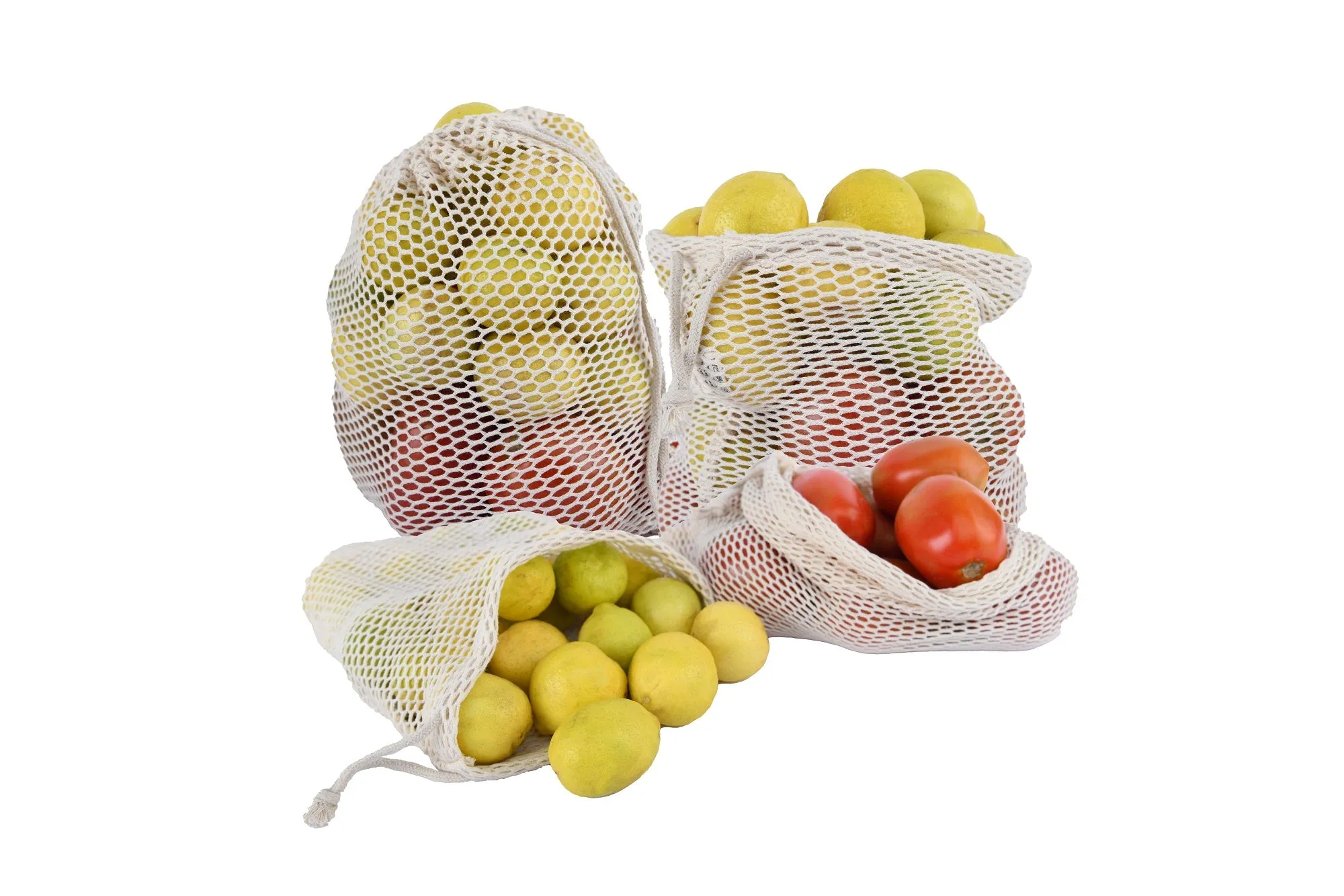 100% Cotton Mesh Drawstring Pouch for everyday use