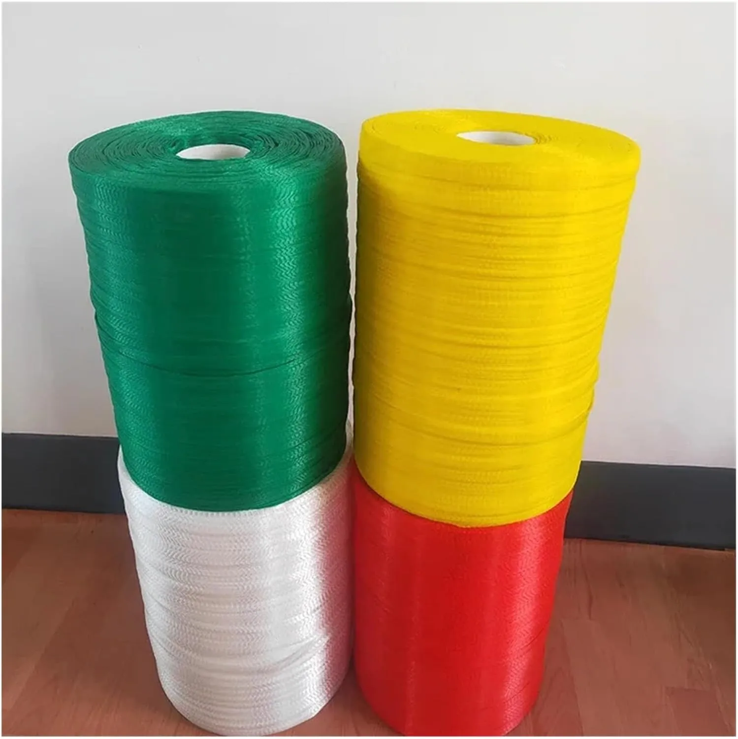100meters Cutting Mesh Bag Semi-Finished Supermarket Nut Vegetable Packing Mesh Bag Nylon Elastic Shrinkage Mesh Cover(Green)