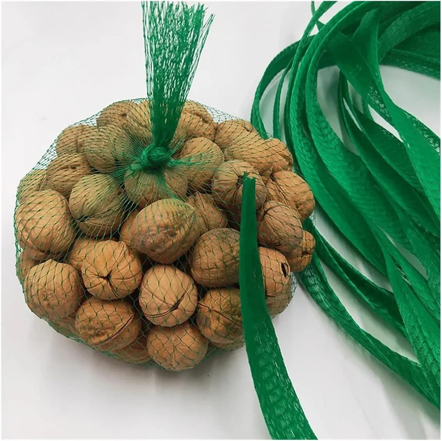 100meters Cutting Mesh Bag Semi-Finished Supermarket Nut Vegetable Packing Mesh Bag Nylon Elastic Shrinkage Mesh Cover(Green)
