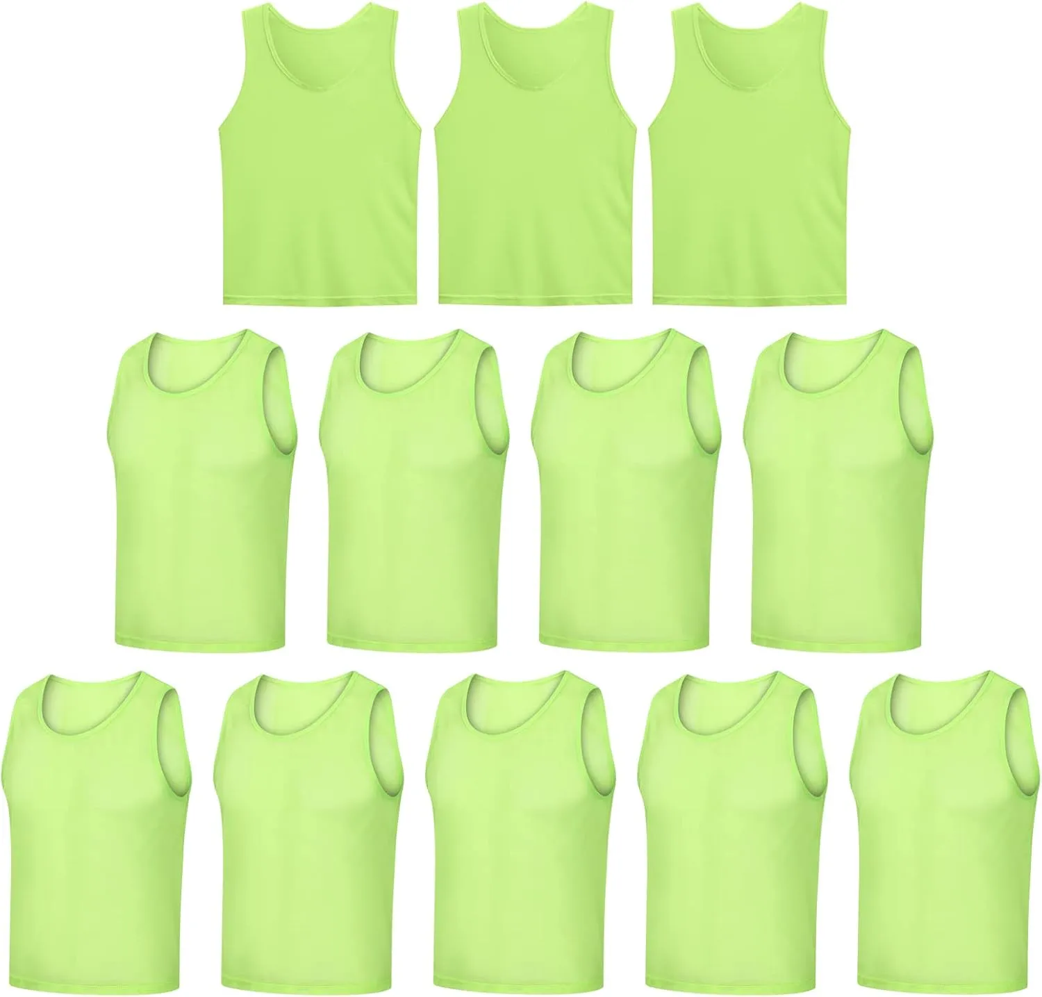 12 Pack Scrimmage Vest/Team Training Jerseys/Sports Pinnies/Practice Jerseys/Soccer Bibs with Carry Bag