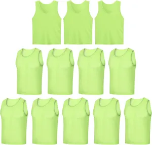 12 Pack Scrimmage Vest/Team Training Jerseys/Sports Pinnies/Practice Jerseys/Soccer Bibs with Carry Bag