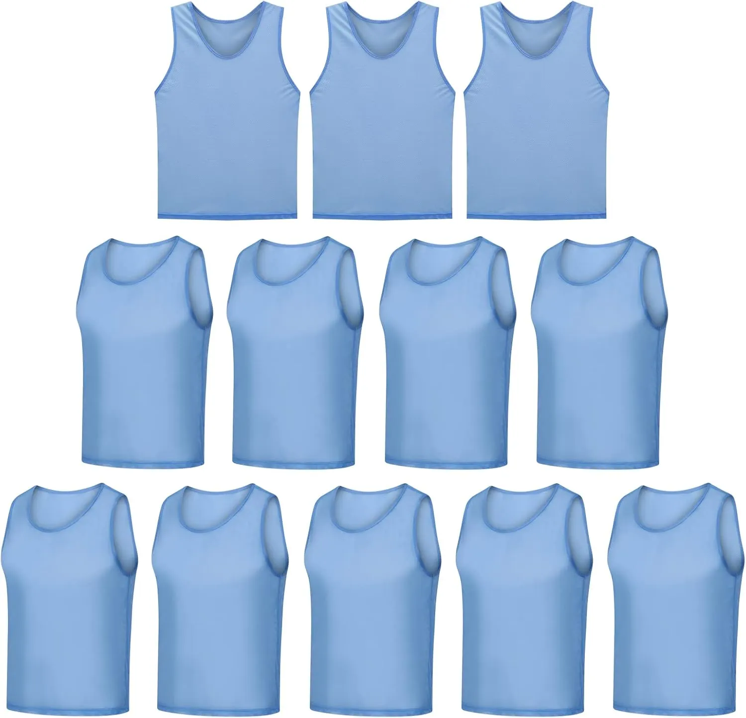 12 Pack Scrimmage Vest/Team Training Jerseys/Sports Pinnies/Practice Jerseys/Soccer Bibs with Carry Bag