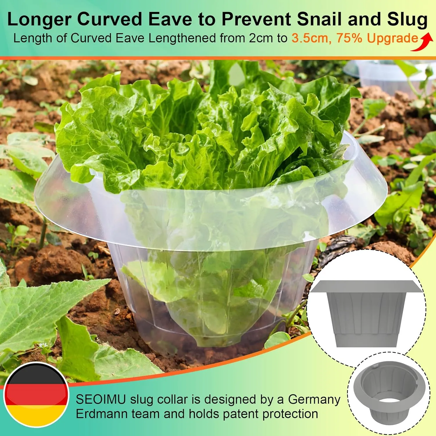 【12 Pieces】 6Pcs Upgraded Snail Collars with 6Pcs Plant Protection Bags, 99% Enhanced Snail Defense, Sturdy Slug Barrier Ring, 360° Effectively Protects Your Lettuce and Cabbage Plants