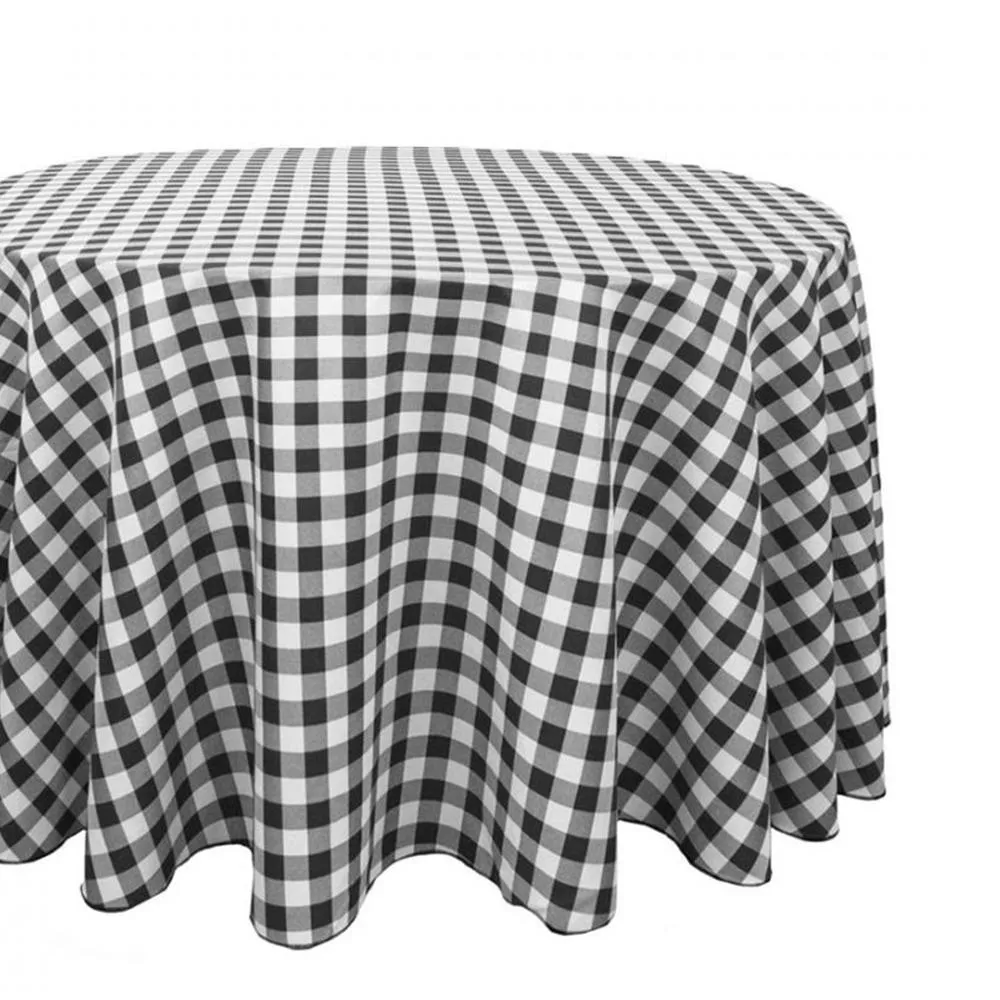 120 in. Round Polyester Tablecloth Checkered (4 Colors)