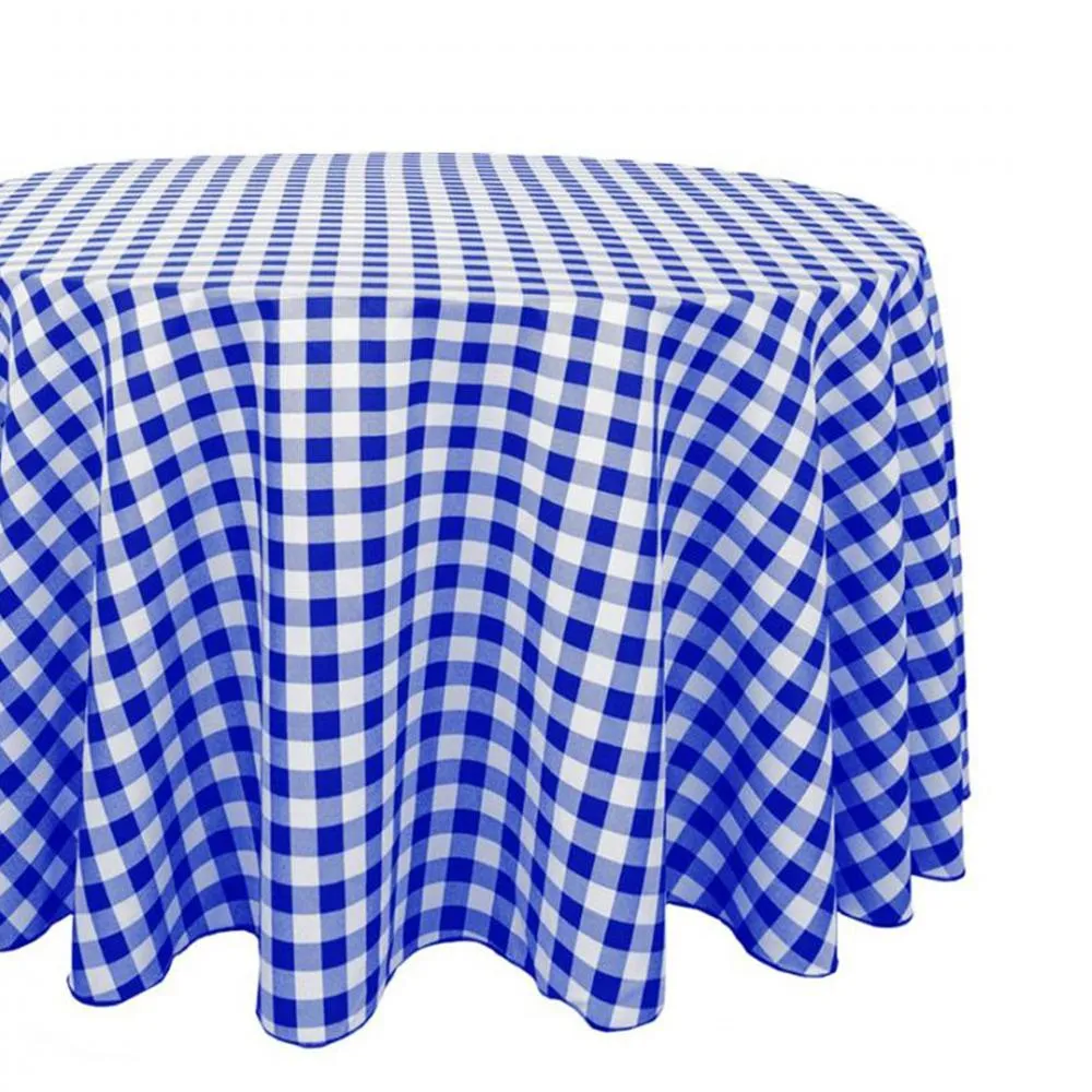 120 in. Round Polyester Tablecloth Checkered (4 Colors)