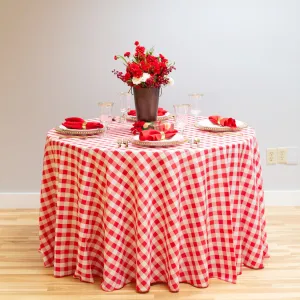 120 in. Round Polyester Tablecloth Checkered (4 Colors)