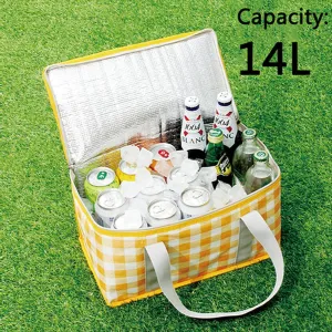 14L and 36L Picnic Basket with 5.9x7.9in Blankett for Couples, 4-6,Insulated Grocery Collapsible Cooler Bags with Handles, Camping Gear Accessories, Tailgating Essentials for Family,Summer Gift, Small