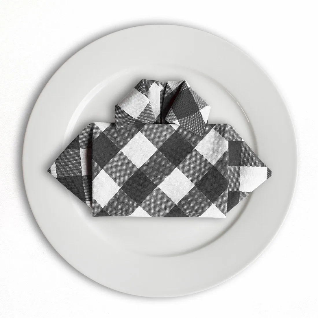 15 in. Polyester Napkins Checkered (1 Dozen)