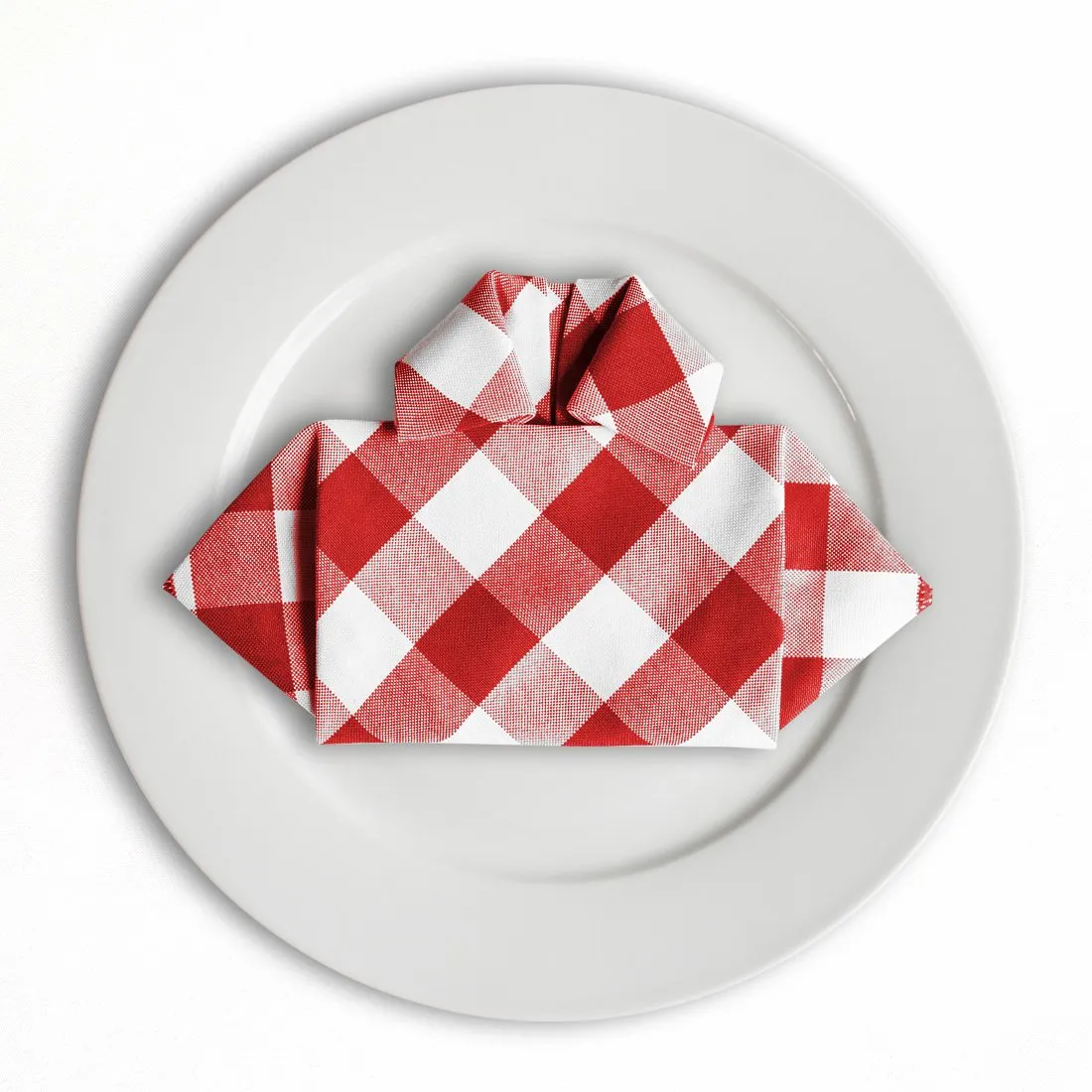 15 in. Polyester Napkins Checkered (1 Dozen)