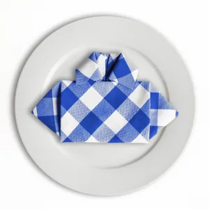 15 in. Polyester Napkins Checkered (1 Dozen)