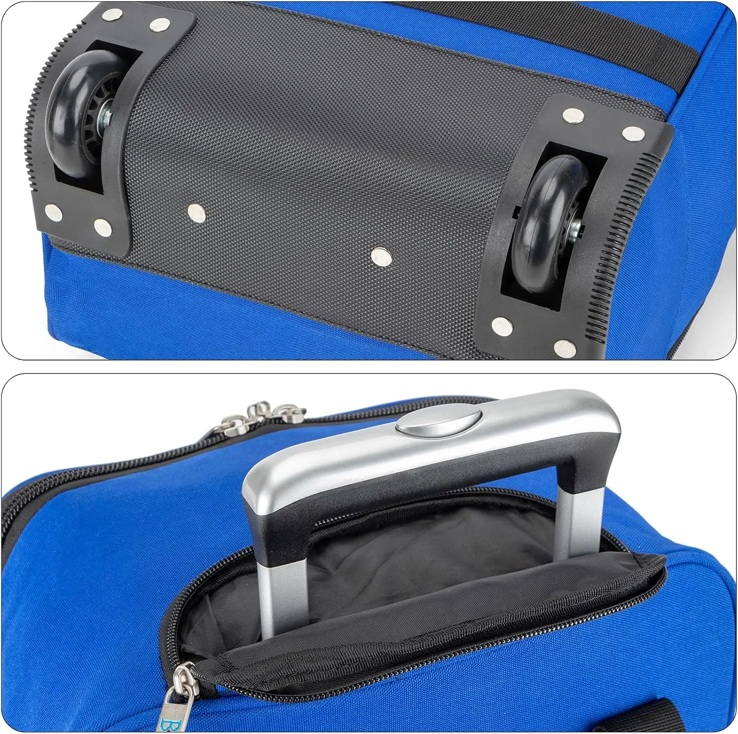 17x13x8 Inches JetBlue Airlines Rolling Personal Item Underseat Travel Bag - Suitable for Major Airlines including Spirit, Jetblue and Frontier- Duffel Bag Design (Navy, 17x13x8 Inches)