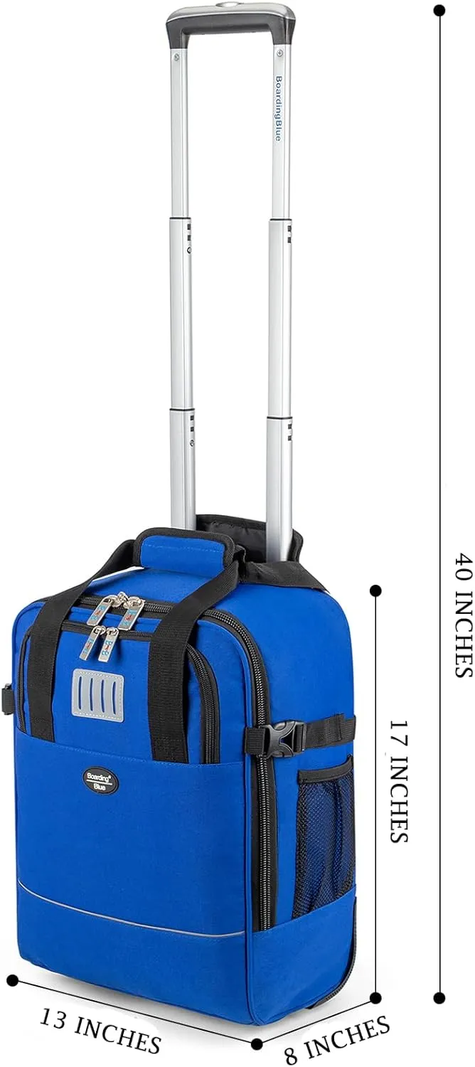 17x13x8 Inches JetBlue Airlines Rolling Personal Item Underseat Travel Bag - Suitable for Major Airlines including Spirit, Jetblue and Frontier- Duffel Bag Design (Navy, 17x13x8 Inches)