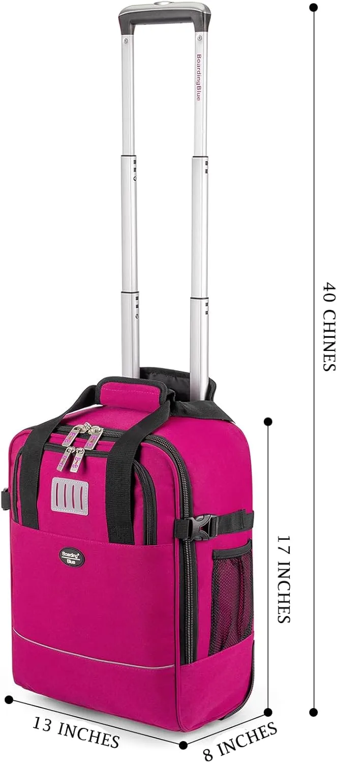 17x13x8 Inches JetBlue Airlines Rolling Personal Item Underseat Travel Bag - Suitable for Major Airlines including Spirit, Jetblue and Frontier- Duffel Bag Design (Purple, 17x13x8 Inches)