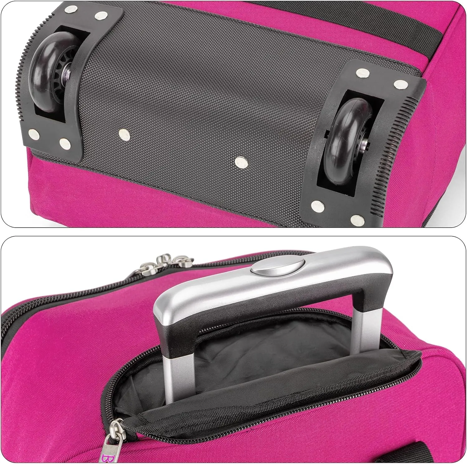 17x13x8 Inches JetBlue Airlines Rolling Personal Item Underseat Travel Bag - Suitable for Major Airlines including Spirit, Jetblue and Frontier- Duffel Bag Design (Purple, 17x13x8 Inches)