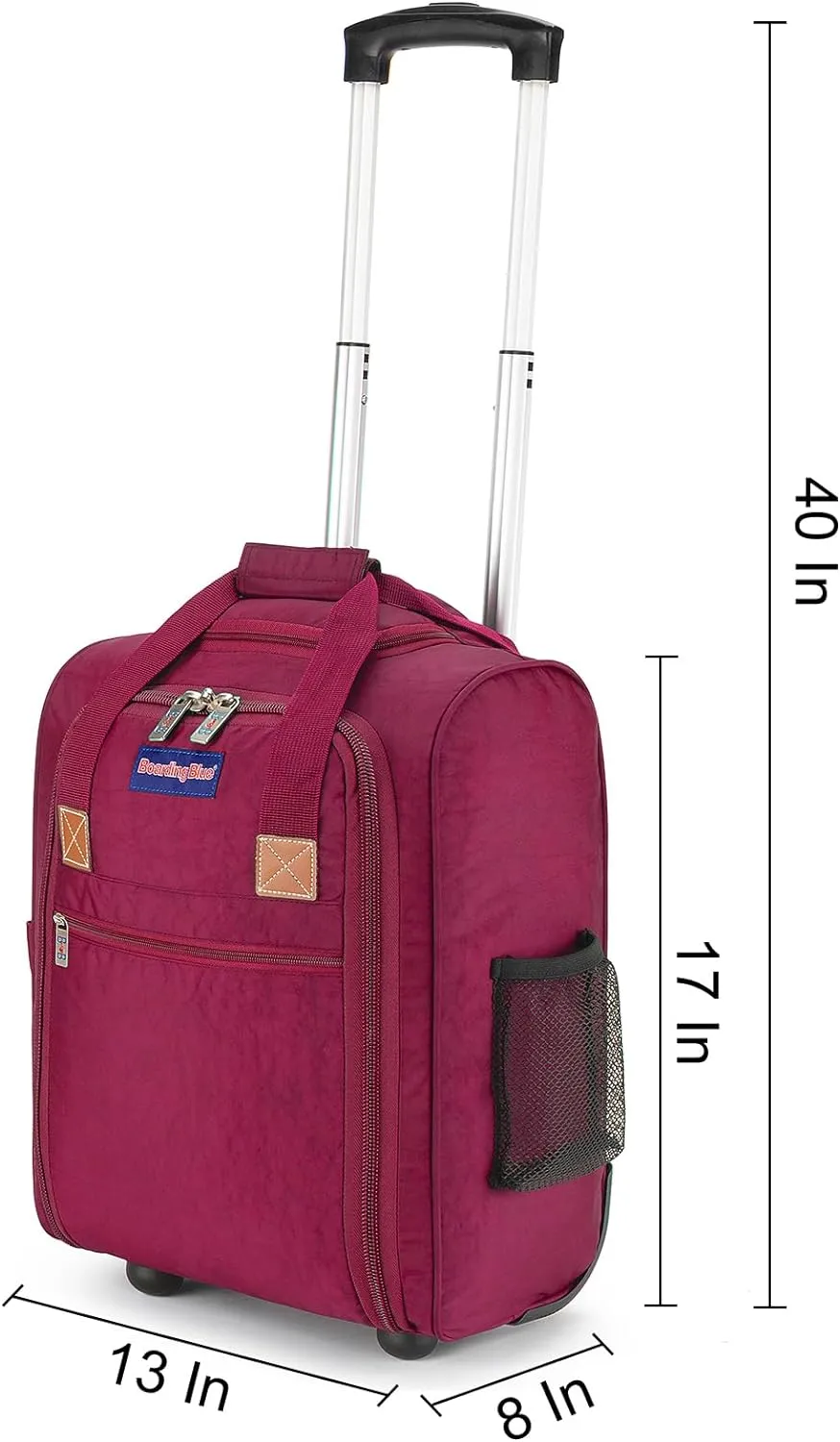 17x13x8 Inches JetBlue Airlines Rolling Personal Item Underseat Travel Bag - Suitable for Major Airlines including Spirit, Jetblue, Frontier, and American - Duffel Bag Design (Purple)