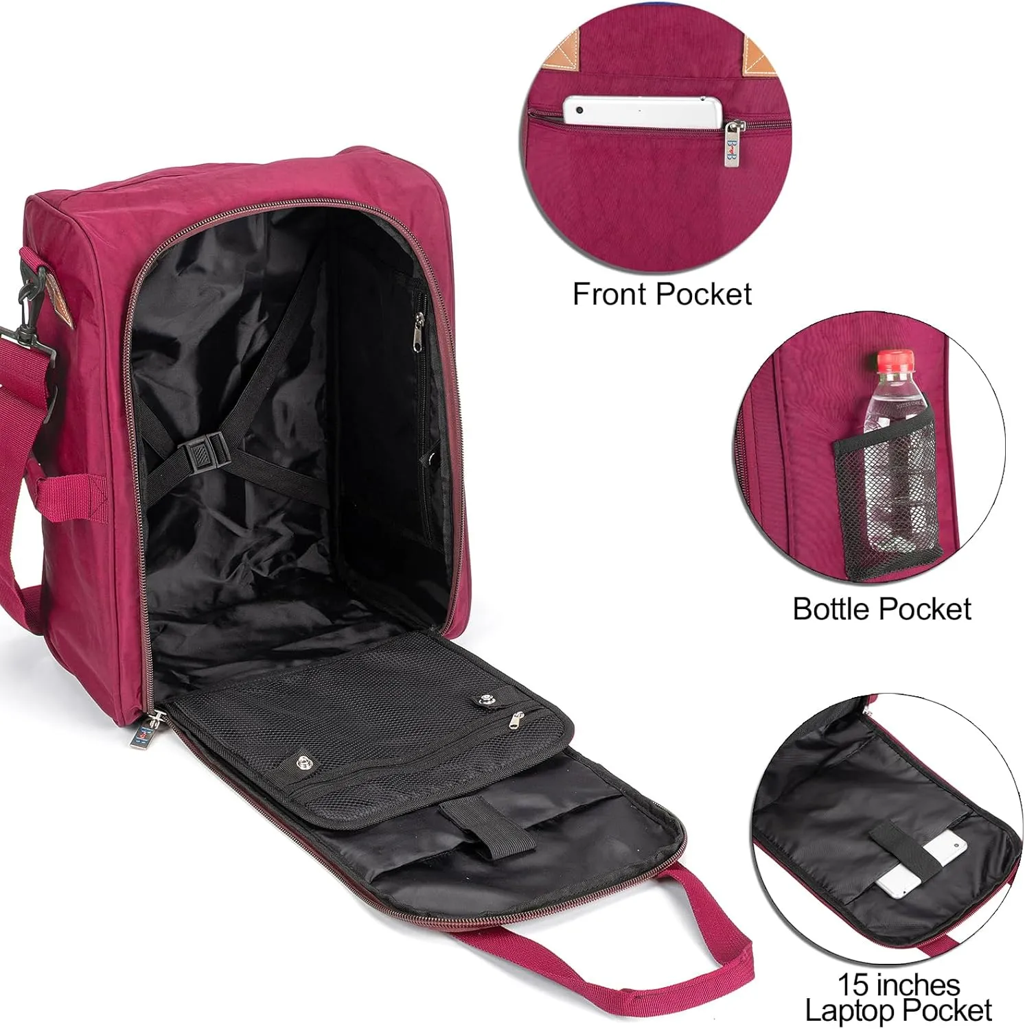 17X13X8 Inches JetBlus Airlines Personal Item Under Seat Duffel Bag Suitable for Major Airlines Including Spirit, Jetblue, Frontier, and American - Duffel Bag Design (Pink)