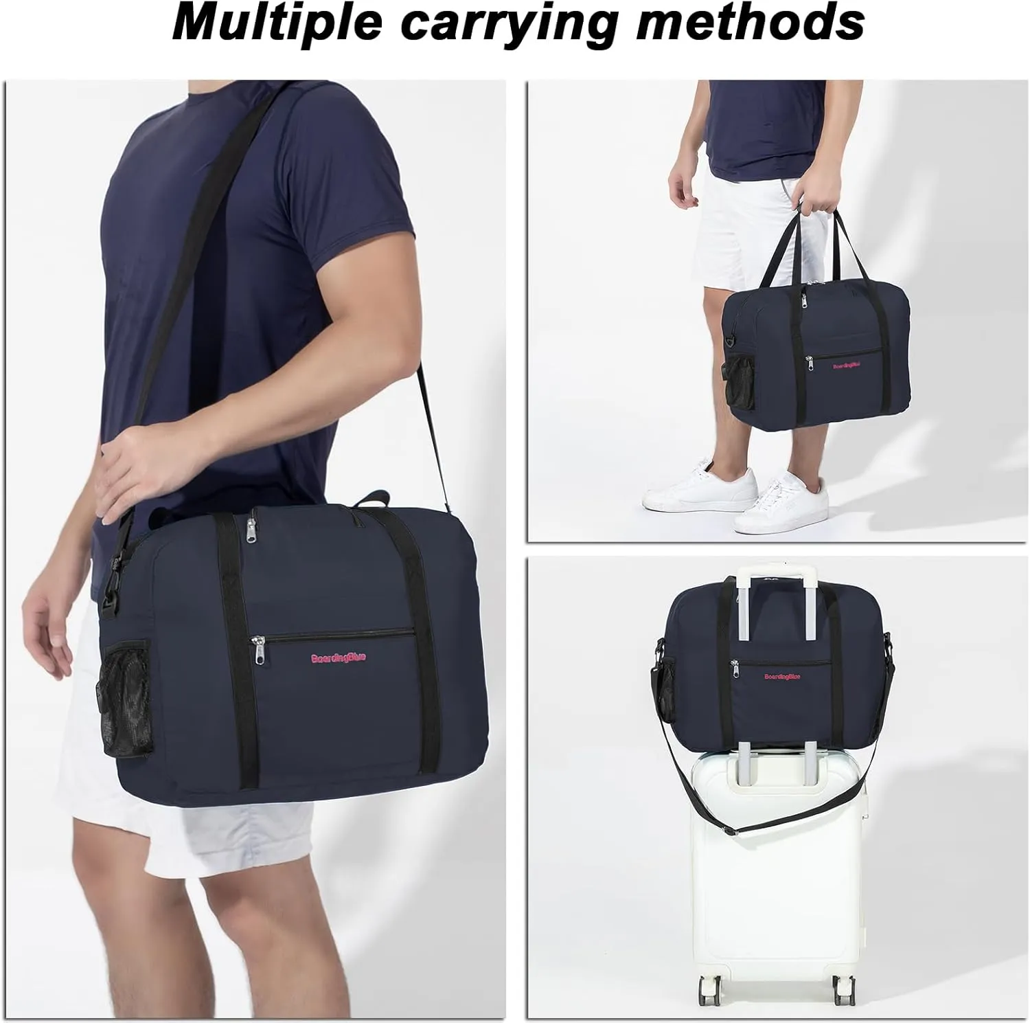 17X13X8 Inches JetBlus Airlines Personal Item Under Seat Duffel Bag With Free Pillow And USB Port Suitable for Major Airlines including Spirit, Jetblue, Frontier, and American (Navy)