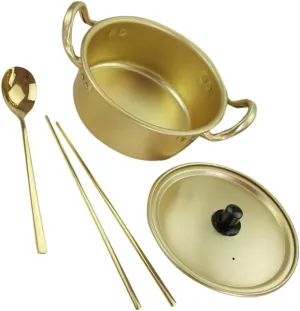 1set Multi-function Ramen Pot Korean Noodle Pot Chopsticks and Spoon Nonstick Heat-insulated Easy to Clean for Home Cooking and Camping