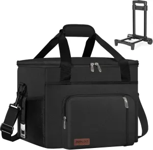 2 in 1 Soft Cooler Bag with Wheels, 50-Can Leakproof Insulated Portable Rolling Cooler, Extra Large Collapsible Ice Chest Cooler for Beach, Picnic, Camping, Shopping