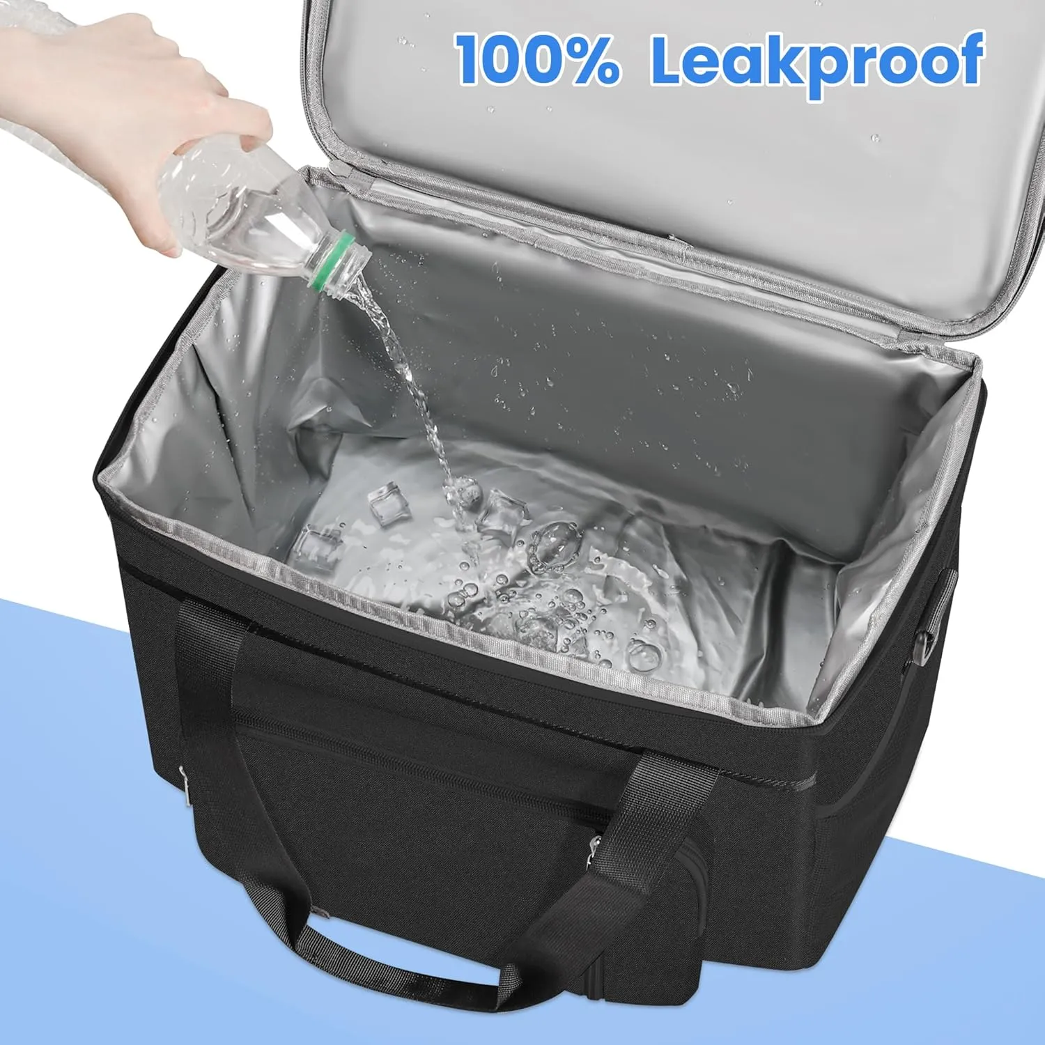 2 in 1 Soft Cooler Bag with Wheels, 50-Can Leakproof Insulated Portable Rolling Cooler, Extra Large Collapsible Ice Chest Cooler for Beach, Picnic, Camping, Shopping