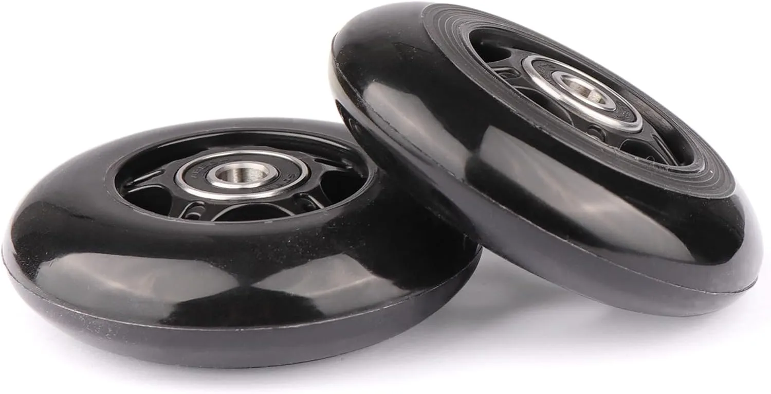 2-Pack PU Luggage Suitcase Replacement Wheels Repair Kit w/ABEC-7 Bearings and 6mm Axles for Trolley Carry-on Roller Travel Bag (80 * 24mm)