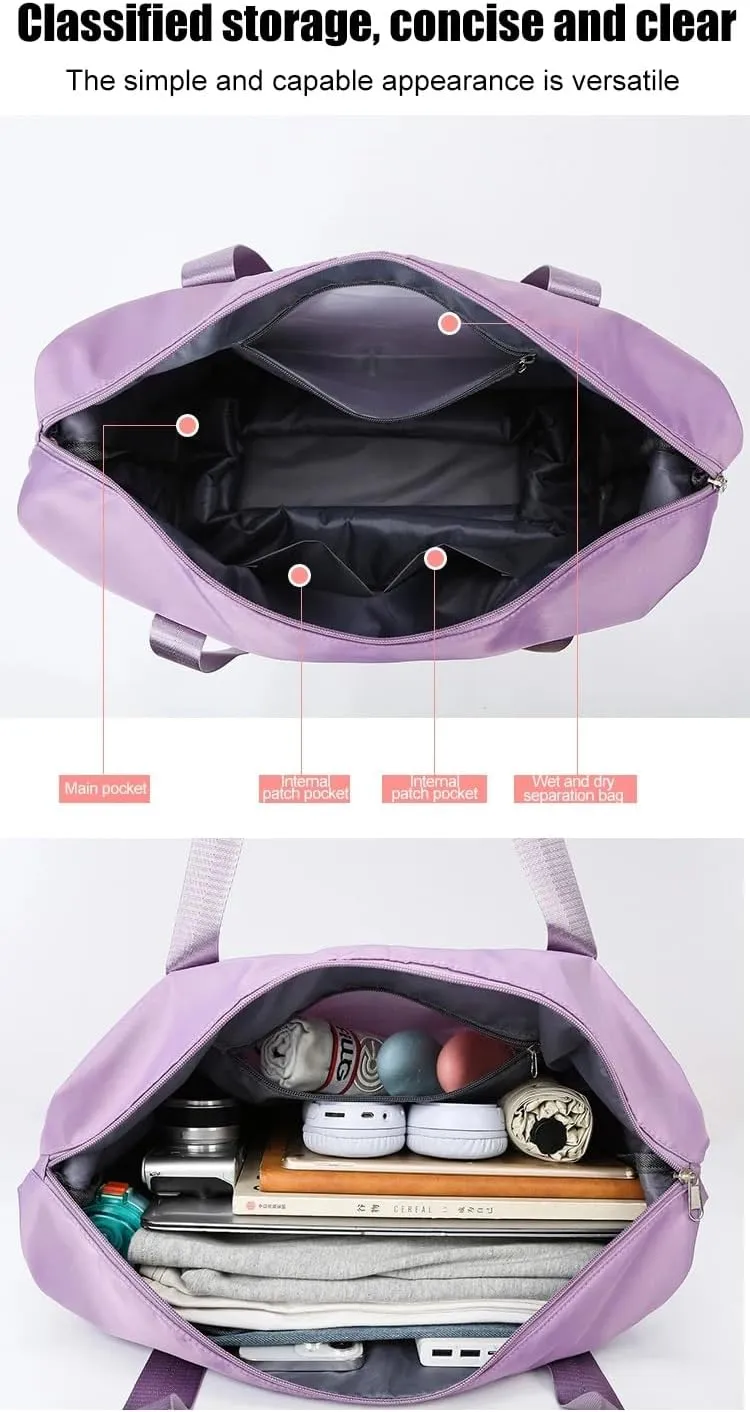 2025 New Travel Bag with Wheels, Expandable & Foldable Large Capacity Rolling Luggage, Adjustable Shoulder Strap & Detachable Wheels(Light Grey)