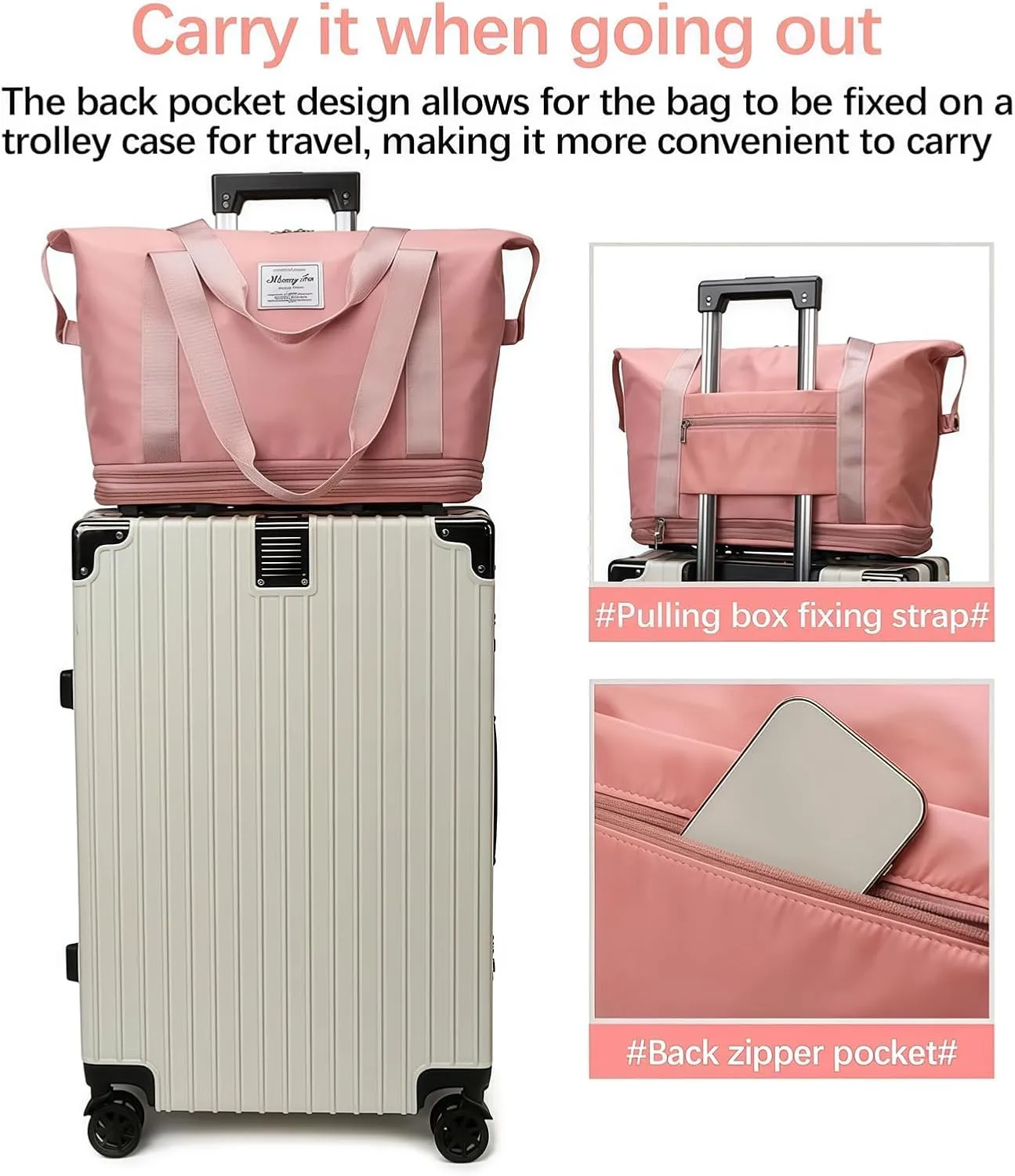 2025 New Travel Bag with Wheels,Expandable Foldable Duffle Bag, Large Capacity with Wheels,Universal Wheel Removable Duffle (Blue)