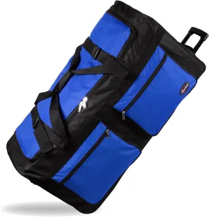 20"/30"/36"/40" Rolling Duffle Bag Travel Wheeled Luggage Suitcase (Blue, 40-inch)