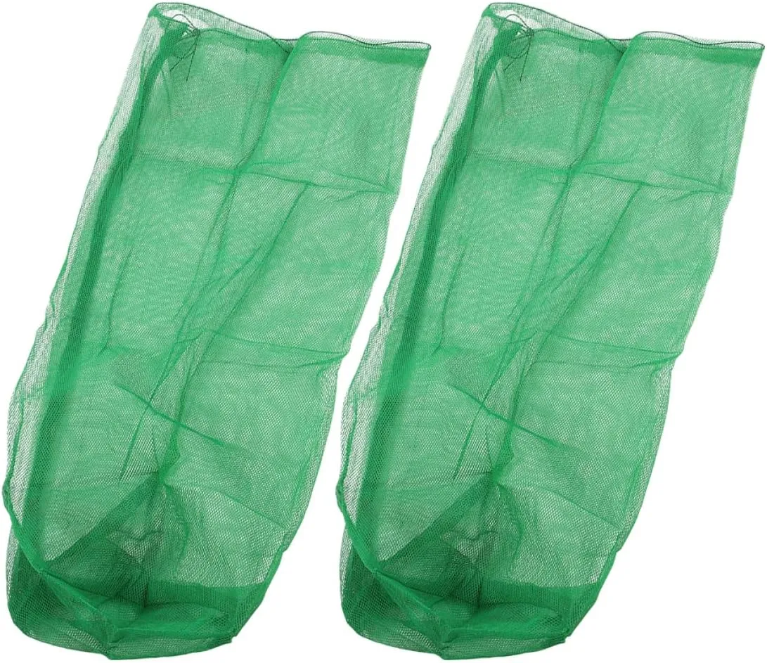 2Pcs Fishing Net Bags Portable Drawstring Fish Catchers Gear for Freshwater Saltwater Fishing Durable Nylon Mesh Design Compact Storage for Outdoor