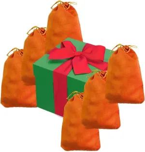 2x3 inches Color Full Cotton Bags, Reusable And Biodegradable Produce Muslin Drawstring Bags Available in Different Sizes (Orange) (Pack of 25)