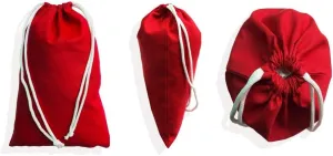 2x3 inches Color Full Cotton Bags, Reusable And Biodegradable Produce Muslin Drawstring Bags Available in Different Sizes (Red) (Pack of 25)