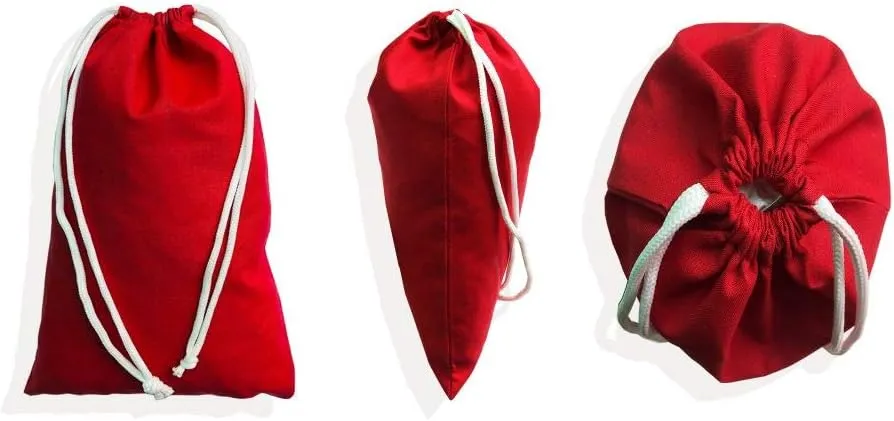 2x3 inches Color Full Cotton Bags, Reusable And Biodegradable Produce Muslin Drawstring Bags Available in Different Sizes (Red) (Pack of 25)