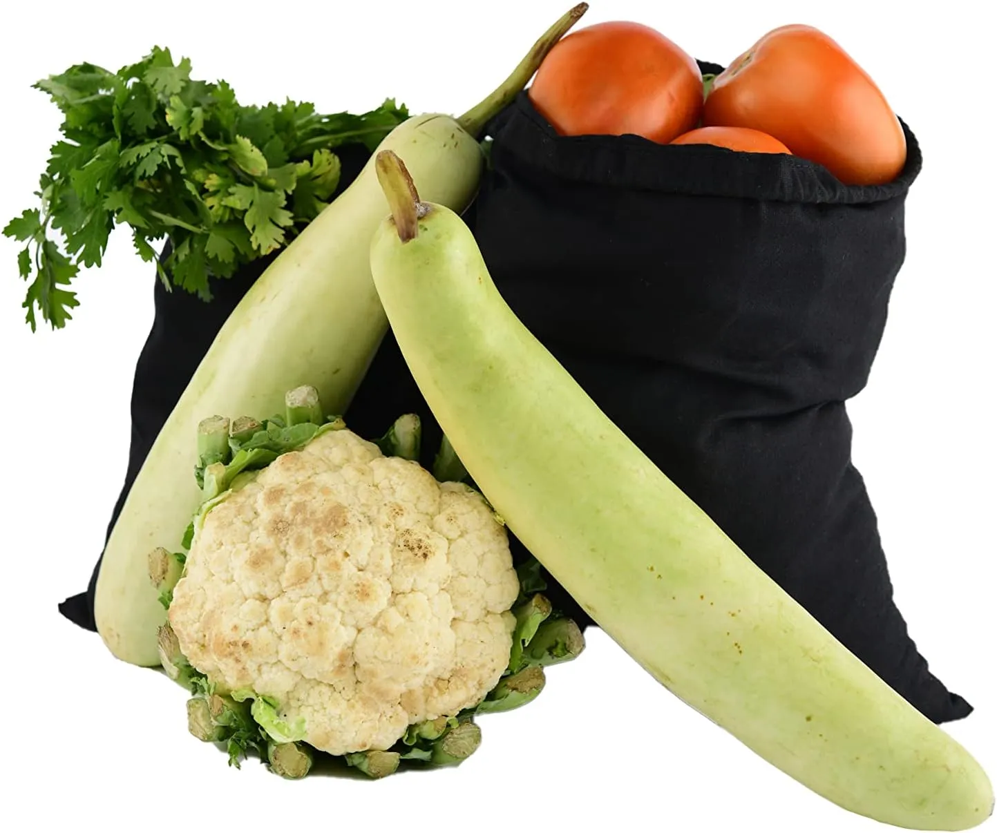 2x3 inches Color Full Cotton Bags, Reusable And Biodegradable Produce Muslin Drawstring Bags Pack Of 25 (Black)