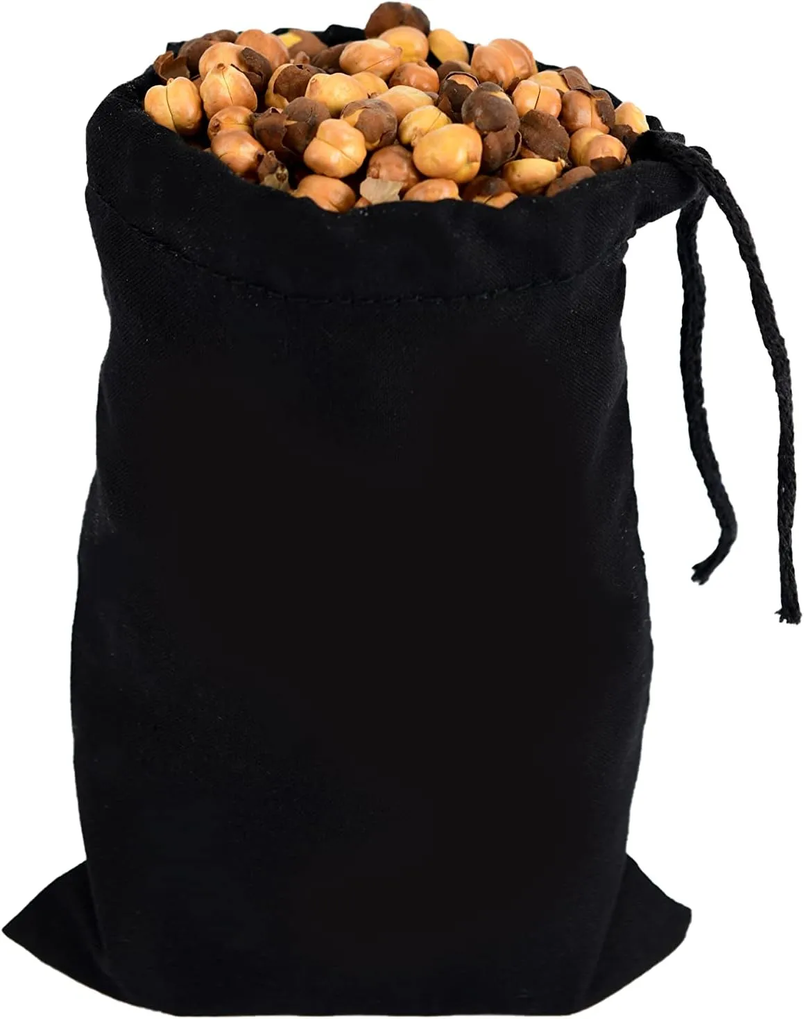 2x3 inches Color Full Cotton Bags, Reusable And Biodegradable Produce Muslin Drawstring Bags Pack Of 25 (Black)