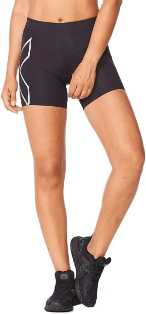2XU Core Compression 5" Shorts for Women, Black/Silver, X Small – Women’s Athletic Compression 5" Shorts for Running, Workout, Training & Sports