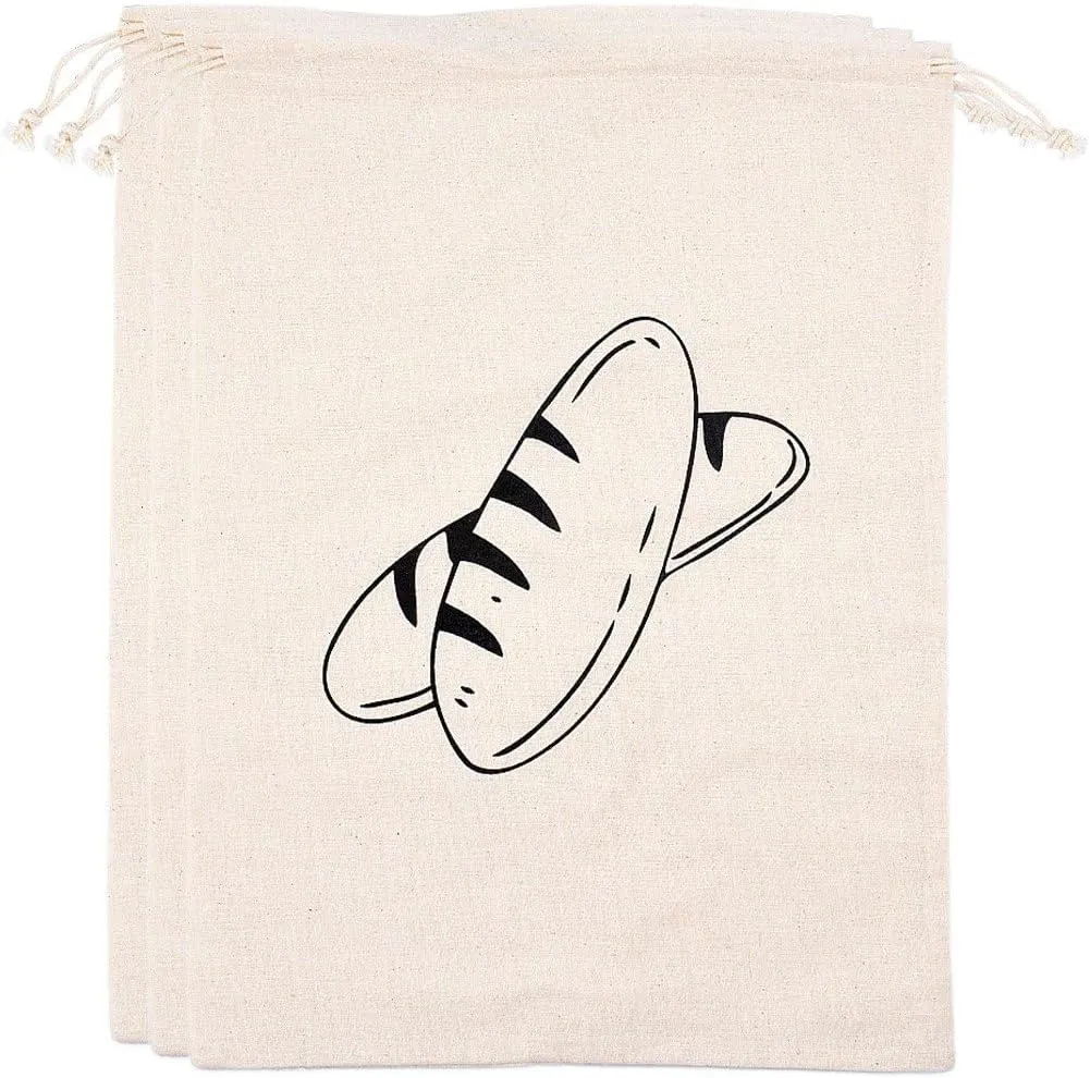 3 Pack Linen Bread Bags for Homemade Bread Keep Bread Fresh Reusable Linen Bread Bag Large Drawstring Food Storage