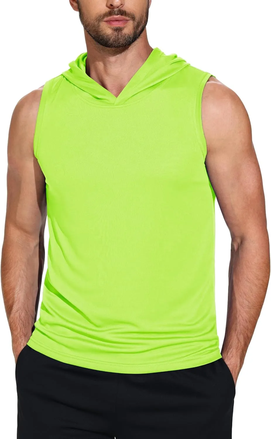 3 Pack Men's Dry Fit Moisture Wicking Tech Quick Dry Sleeveless Shirts Mesh Hoodie Active Athletic Tank Tops
