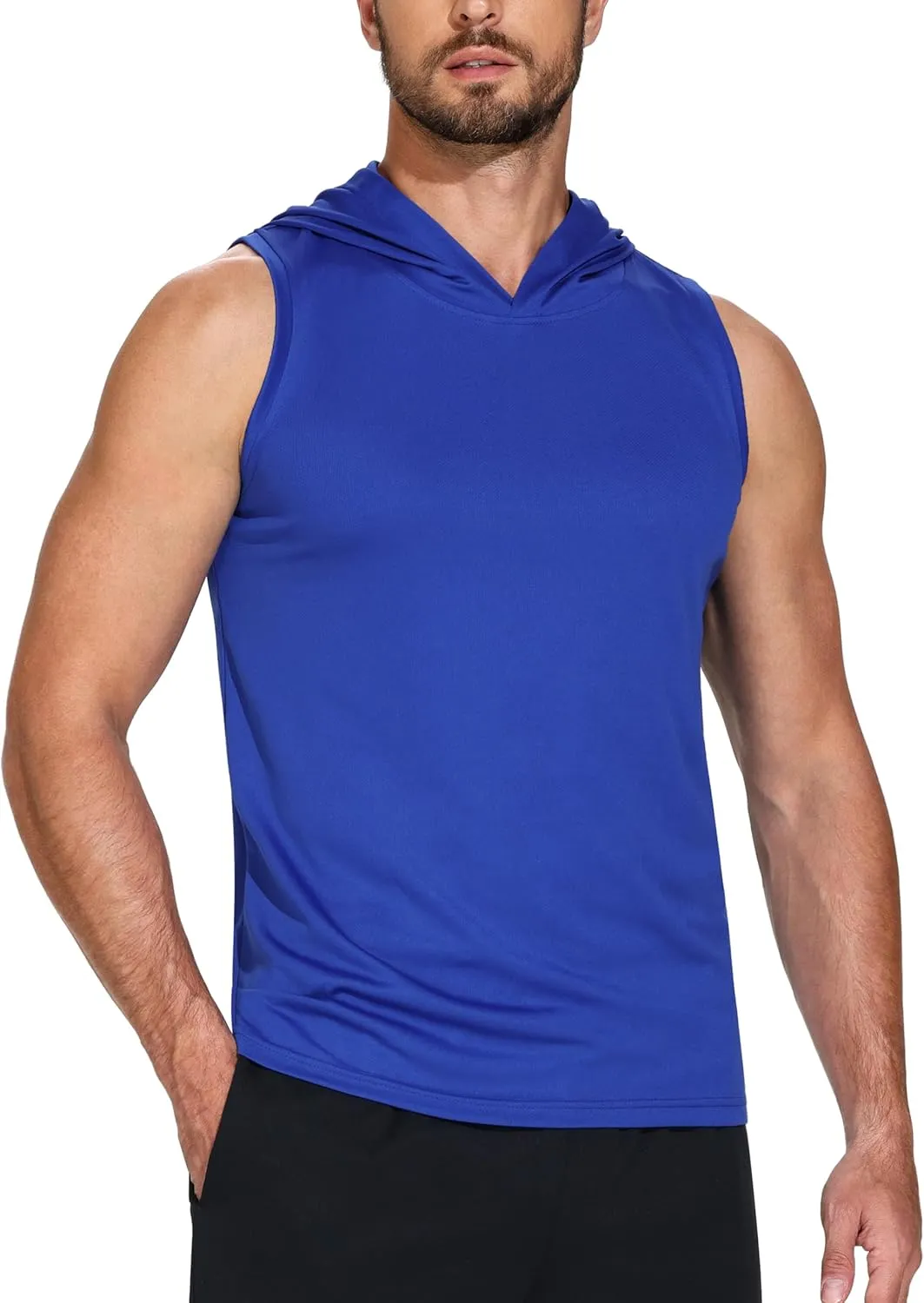 3 Pack Men's Dry Fit Moisture Wicking Tech Quick Dry Sleeveless Shirts Mesh Hoodie Active Athletic Tank Tops