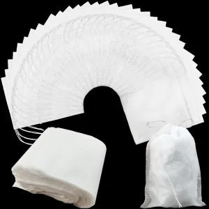 300PCS 4" x 4.7" Disposable Tea Filter Bags Tea infusers Empty Muslin Drawstring Seal Filter Tea Bags Drawstring Herb Loose Tea bag for Brew Tea Cold Brew Coffee