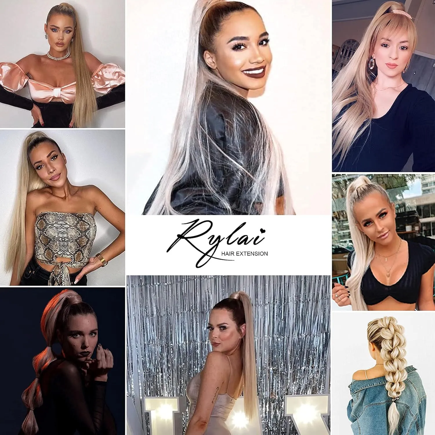30inch Long Straight Drawstring Ponytail Synthetic High Puff Ponytail Hair Pieces With Comb Clip in Straight Ombre Blond in Hair Extensions Smooth &Soft(MT27/613)…