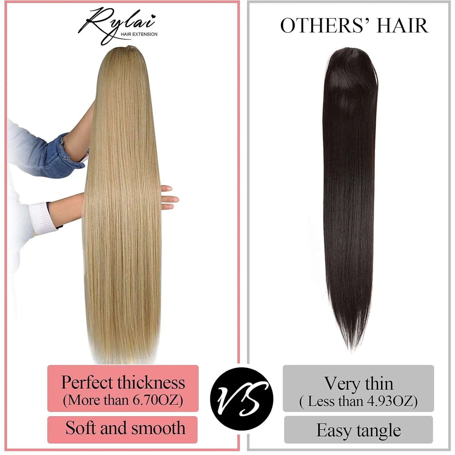 30inch Long Straight Drawstring Ponytail Synthetic High Puff Ponytail Hair Pieces With Comb Clip in Straight Ombre Blond in Hair Extensions Smooth &Soft(MT27/613)…
