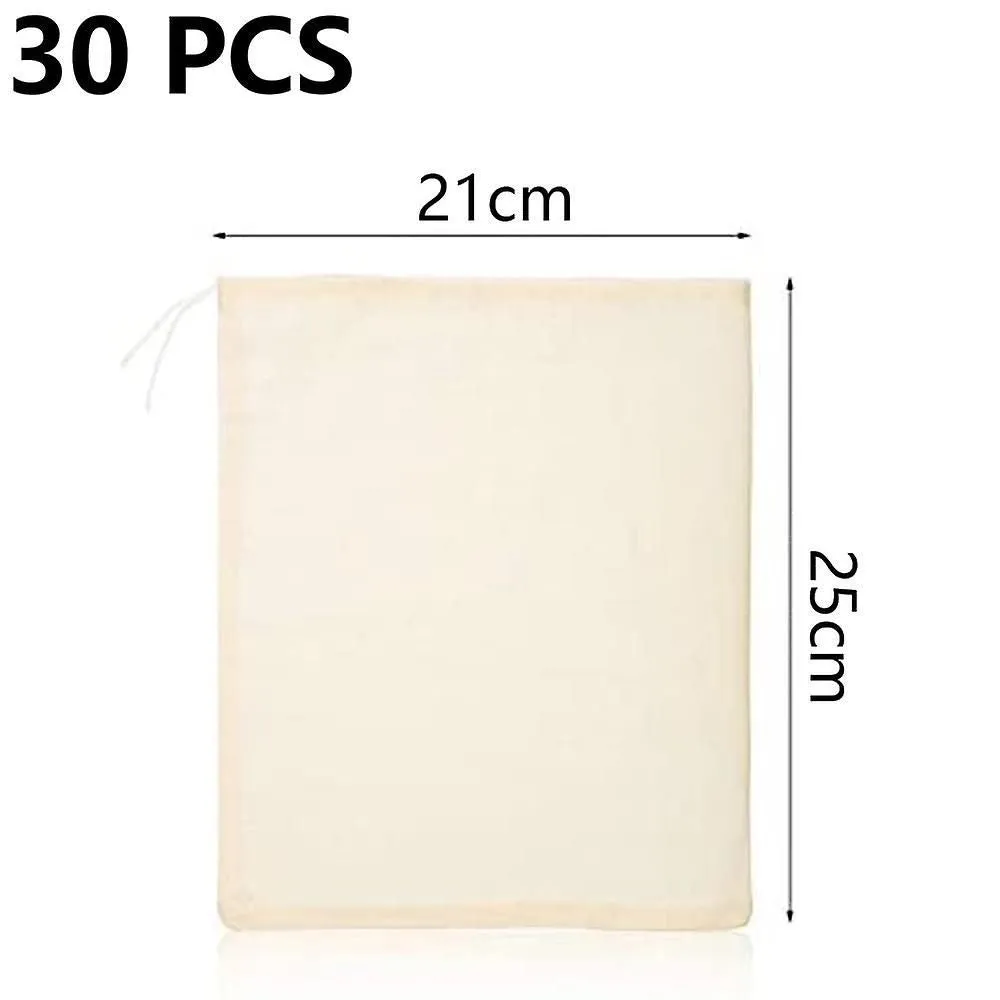 30pieces Spice Bags For Cooking Cheesecloth Bags For Straining Reusable Empty Te