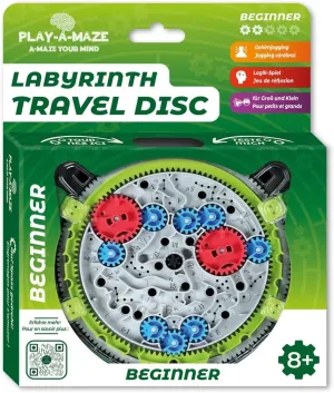 3115277 Ball Maze Puzzle Game, Travel Disc Beginner, 3D Patience Game with Gears for Beginners, Travel Game for Adults and Children from 8 Years