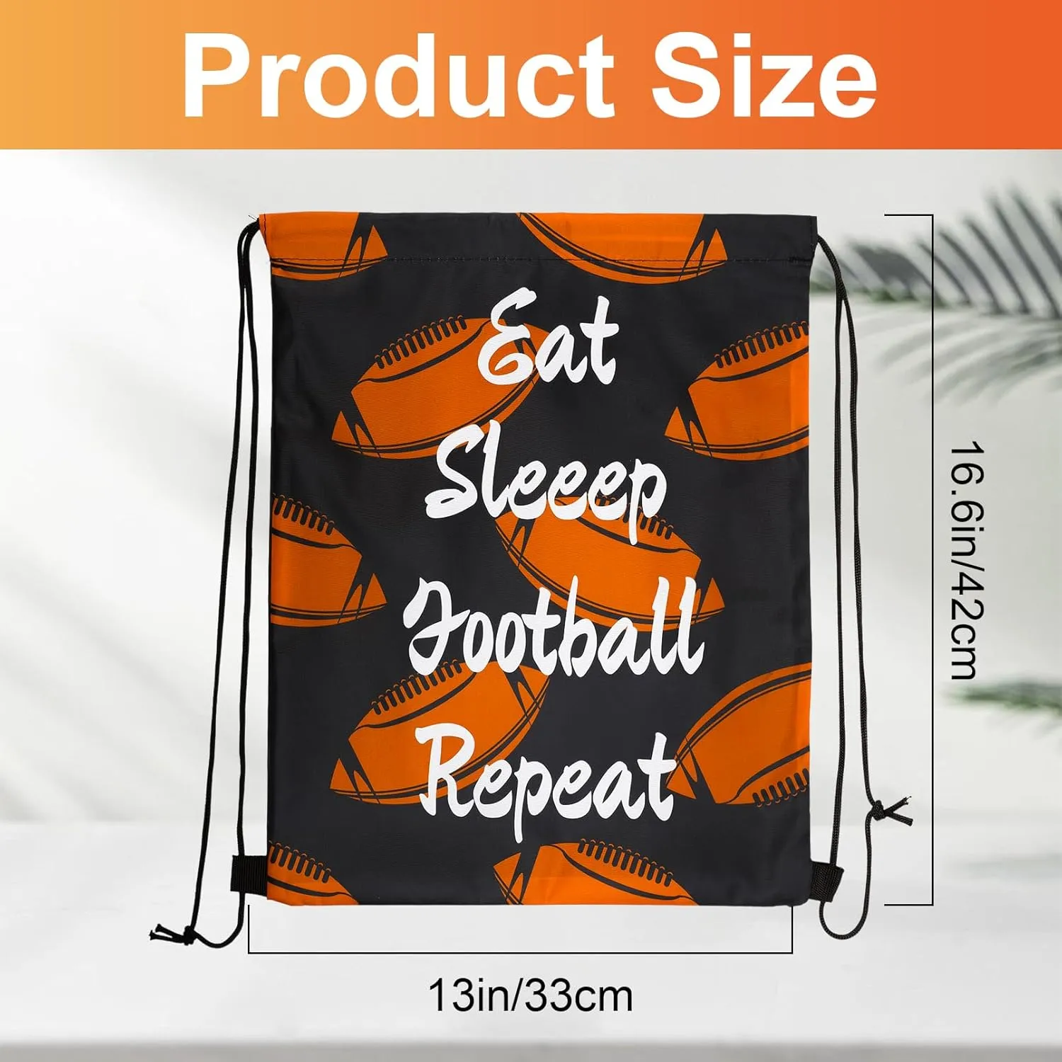 32 Pcs Football Drawstring Bags,Football Drawstring Backpack Bulk,13x16.6 Inch Sports Party Favor Gift Bags,Lightweight Polyester Goodie Bag for Sports Gym Travel Party Supplies