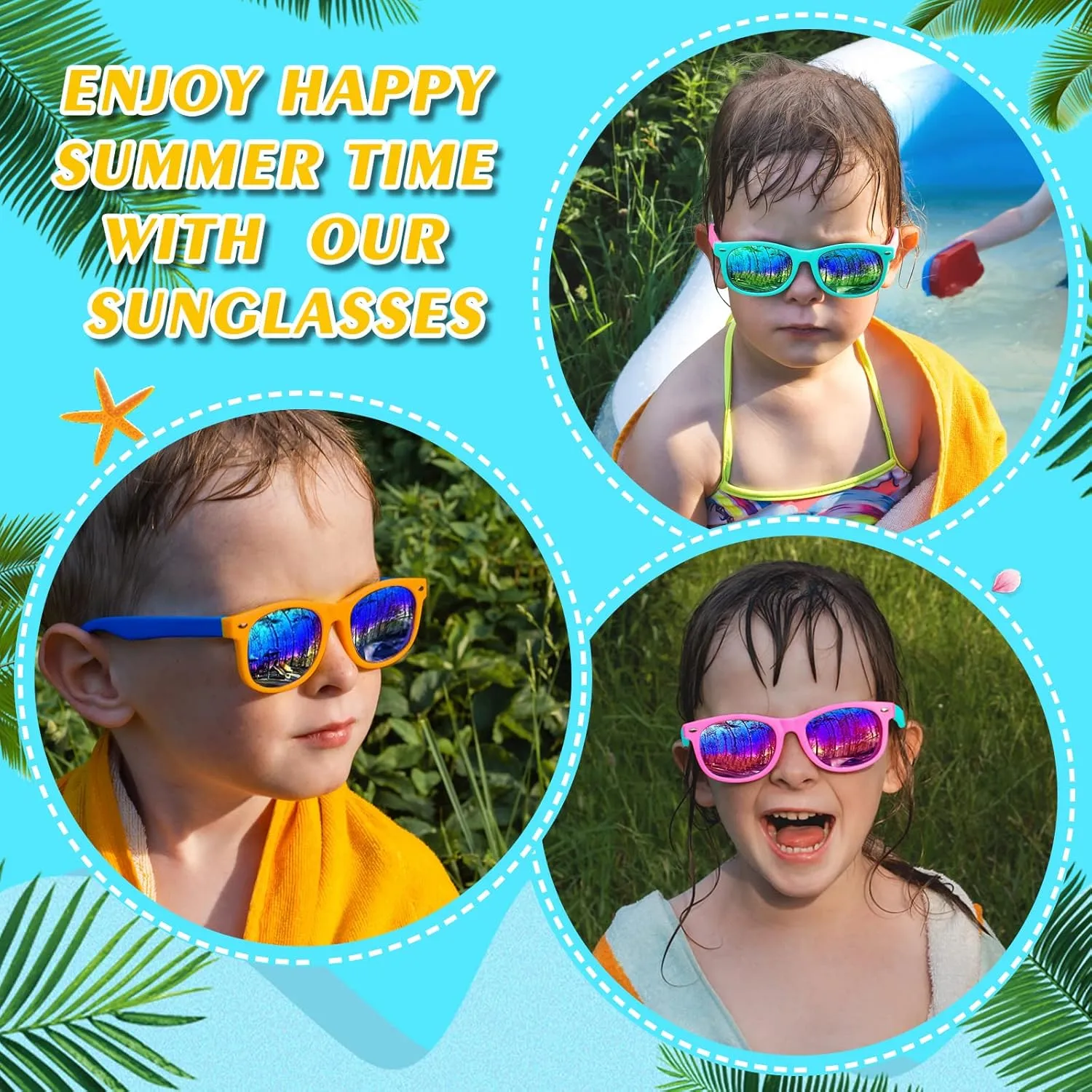 36 Pack Kids Sunglasses Bulk,Neon Retro Plastic Sunglasses for Kids,Colorful Novelty Sunglasses with UV400 Protection,Summer Pool Party Favors