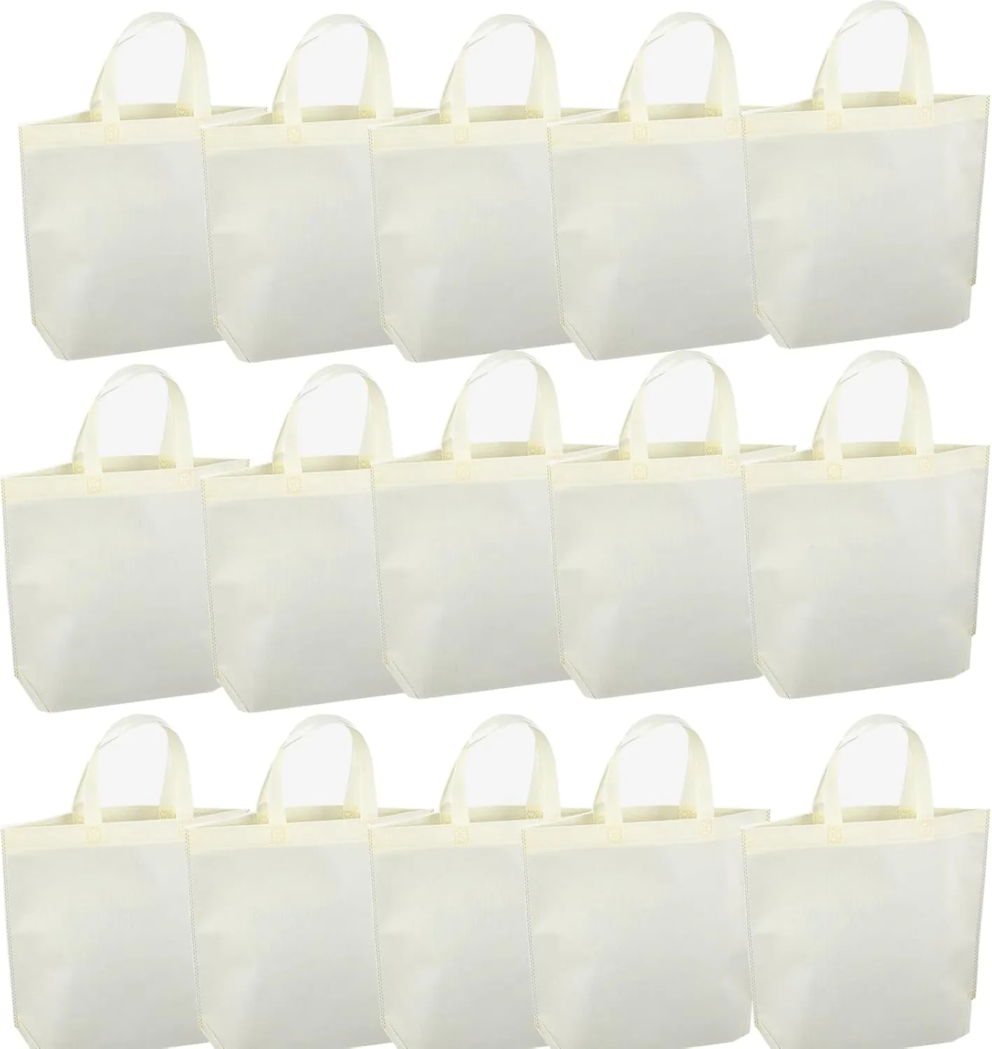 36-Pack Tote Bags Multipurpose Reusable Grocery Bag (Beige Color 36 Pack)