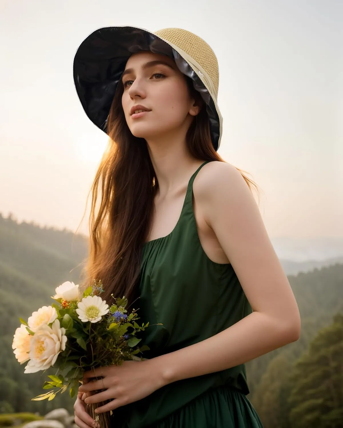 361° UPF 50  Wide Brim Sun Hat for Women Straw Beach Hats with Bow Travel Adjustable Packable UV Protection Lightweight
