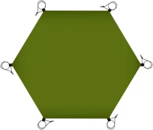 4x4 Large Groundsheet Camping Polygonal Watertight Ground Sheet 3x3 Octagonal Footprint Hexagonal Picnic Mat Big (Color : Hexagonal 3.3x2.9m, Size : A)