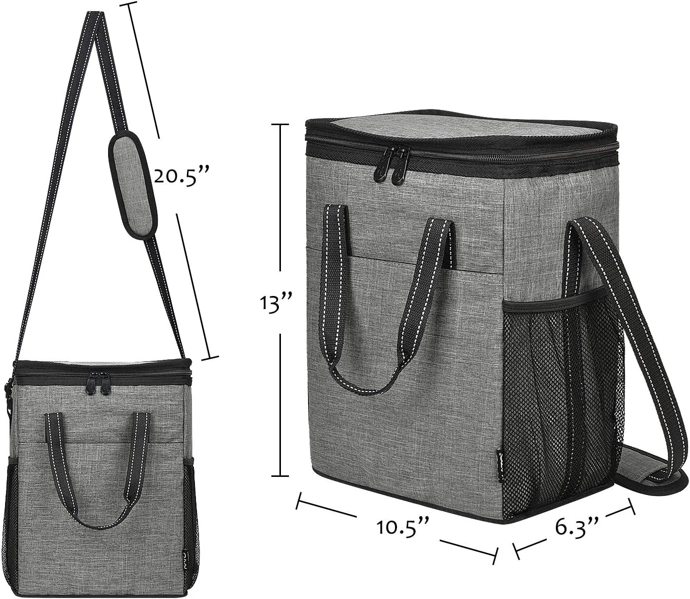 6 Bottle Wine Gift carrier, Insulated Leakproof Padded Wine Cooler Carrying Tote Bag for Travel, Camping and Picnic, Perfect Wine Lover Gift, Grey