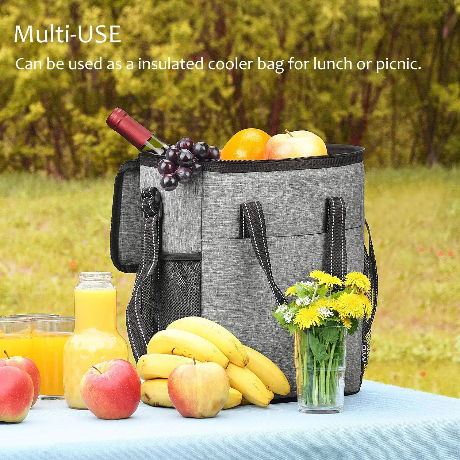 6 Bottle Wine Gift carrier, Insulated Leakproof Padded Wine Cooler Carrying Tote Bag for Travel, Camping and Picnic, Perfect Wine Lover Gift, Grey